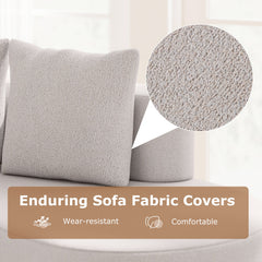 Upholstered Curved Sofa with 2 Cozy Pillows