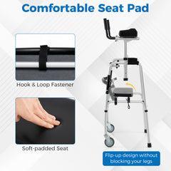 Versatile Rolling Walker for Rehabilitation Training-Silver