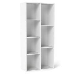 Vertical or Horizontal Freestanding Bookshelf with 7 Compartments