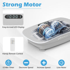 Vibration Plate Exercise Machine for Lymphatic Drainage and Weight Loss with 10 Speed Intensities