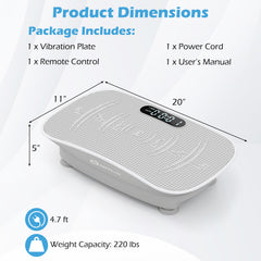 Vibration Plate Exercise Machine for Lymphatic Drainage and Weight Loss with 10 Speed Intensities
