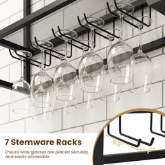 Wall Mounted Wine Rack 47" Large Floating Bar Shelves