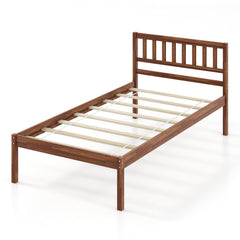 Twin/Full/Queen Size Wood Bed Frame with Headboard and Slat Support-Twin Size