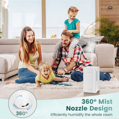 4L Ultrasonic Humidifier with Essential Oil Diffuser and 2 Mist Levels-White