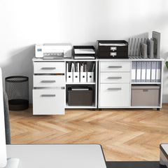 3-Drawer Mobile Lateral File Cabinet Printer Stand