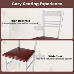 Wood Dining Chairs Set of 4 with Rubber Wood Frame
