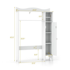 Wood Over the Toilet Bathroom Space Saver with Paper Holder and Shelf