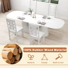 Wooden Dining Chair Set of 2 Solid Rubber Wood Kitchen Chairs