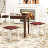 Wooden Dining Chairs Set of 4 Armless Kitchen Chairs with Hollowed Backrest