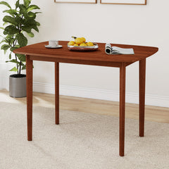 Wooden Dining Table for 2-4 People Kitchen Table with Rubber Wood Legs-Walnut