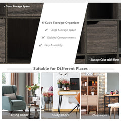 9-Cube Wooden Freestanding Bookcase for Home and Office