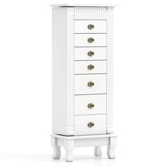 Wooden Jewelry Armoire Cabinet Storage Chest with Drawers and Swing Doors