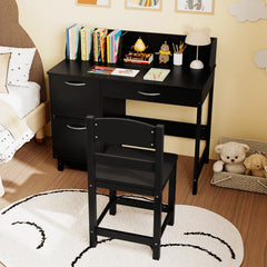 Wooden Kids Study Desk and Chair Set Student Workstation