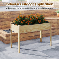 Wooden Raised Vegetable Garden Bed Elevated Grow Vegetable Planter