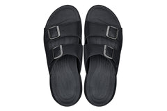 CALTO - X1660 - 2 Inches Taller (Black Buckle) - Dual Adjustable Buckle Sandal