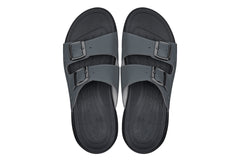 CALTO - X1661 - 2 Inches Taller (Iron Grey Buckle) - Dual Adjustable Buckle Sandals