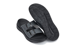 CALTO - X1661 - 2 Inches Taller (Iron Grey Buckle) - Dual Adjustable Buckle Sandals