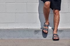 CALTO - X1661 - 2 Inches Taller (Iron Grey Buckle) - Dual Adjustable Buckle Sandals