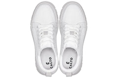 CALTO - X2321 - 2.4 Inches Taller (White/White Sole) - Lace Up Casual Sneaker - Lightweight