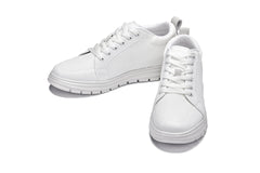 CALTO - X2321 - 2.4 Inches Taller (White/White Sole) - Lace Up Casual Sneaker - Lightweight