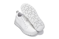CALTO - X2321 - 2.4 Inches Taller (White/White Sole) - Lace Up Casual Sneaker - Lightweight