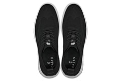 CALTO - X2632 - 2.8 Inches Taller (Black/White Sole) - Lace Up Casual Walker - Lightweight