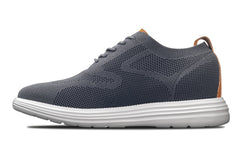 CALTO - X2636 - 2.8 Inches Taller (Iron Grey/Brown) - Lace Up Casual Walker - Lightweight