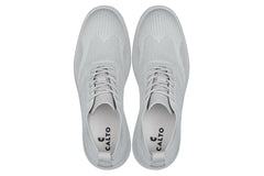 CALTO - X2640 - 2.8 Inches Taller (Pewter/Light Grey Sole) - Lace Up Casual Walker - Lightweight