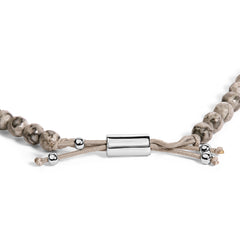 Sterling Silver Jasper Bead Station Bracelet Bolo Clasp
