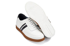 CALTO White Leather Sneakers - 2.8 inches - Y2821