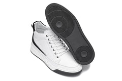 CALTO - Y7151 - 2.6 Inches Taller (Off-White) - Leather Ankle Top Sneak-Boot