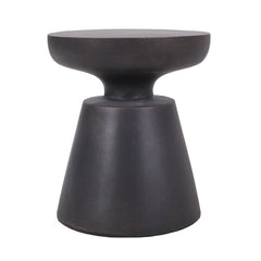 Outdoor Lightweight Concrete End Table with Half-Sphere Top, Copper