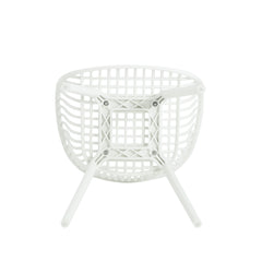 Modern Mykonos Outdoor Dining Chairs Set of 2 with Weather-Resistant White Plastic Resin