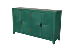 59in Green Accent Cabinet with 4 Doors Mid Century Modern Buffet