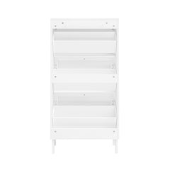 Modern Rattan 3 Door Shoe Rack Cabinet for Entryway