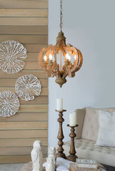 Farmhouse 6-Light Wood Chandelier Pendant Light Fixture