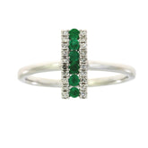 .25ct Emerald Diamond Ring 14KT White Gold