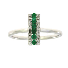 .25ct Emerald Diamond Ring 14KT White Gold