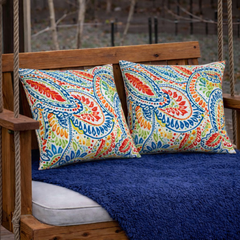 2 Pack Outdoor Throw Pillows, Waterproof & Fade-Resistant Patio Cushions (18x18 Inch)