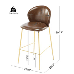 Kira Indoor Upholstered Bar Stool Set of 2