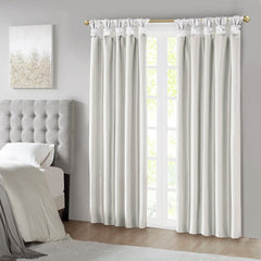 Twist Tab Total Blackout Window Curtain Panel White 50x95
