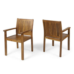 Amethyst - Outdoor Dining Chair With Slat Design (Set of 2) - Natural