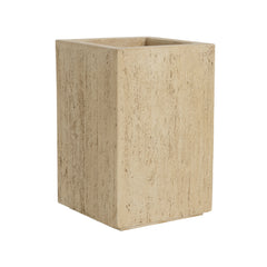 Handmade Travertine Planter Box, Antique Brown, 19.75"H