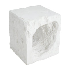 Lyra Outdoor Patio Karst Cave Inspired MGO Side Table White