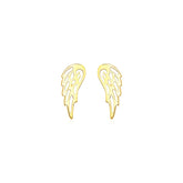 14k Yellow Gold Polished Wing Post Earrings