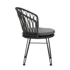 7 PCS Outdoor Dining Set with Acacia Wood Table and Rattan Chairs