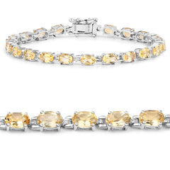 9.03 Carat Genuine Citrine .925 Sterling Silver Bracelet
