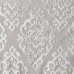 Knitted Jacquard Damask Total Blackout Grommet Top Curtain Panel