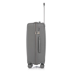 3-Piece PP Spinner Wheel Luggage Set 20'/24'/28' Silver Grey