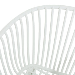 Modern Mykonos Outdoor Dining Chairs Set of 2 with Weather-Resistant White Plastic Resin